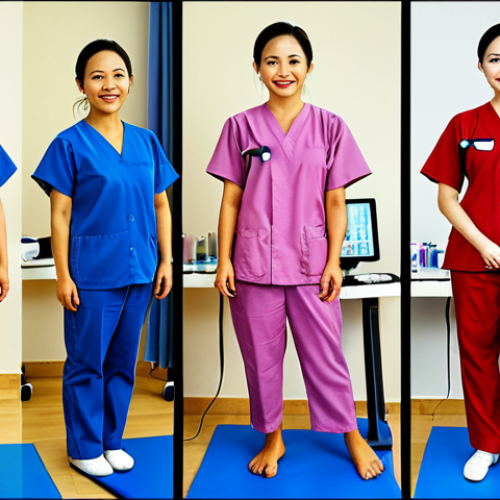 **Image Prompt:** A vibrant visual showcasing physical therapy technicians at different stages of their careers (new graduate, mid-career, experienced specialist) in a modern Hanoi clinic setting. Subtle infographics highlight the general salary progression alongside visuals of advanced equipment and happy patients. The overall tone should be positive and career-focused.